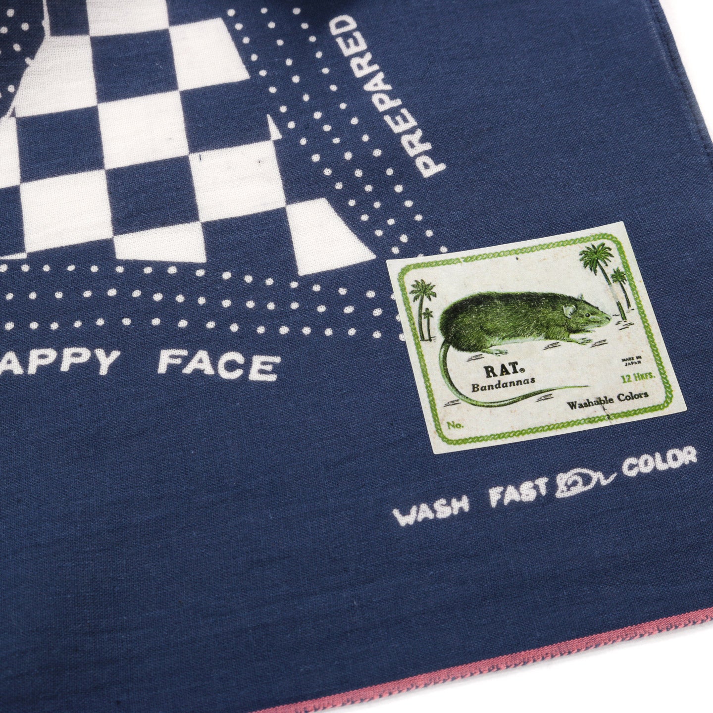 KAPITAL FASTCOLOR SELVEDGE BANDANA RAINBOWY NO WOMAN NO CRY NAVY