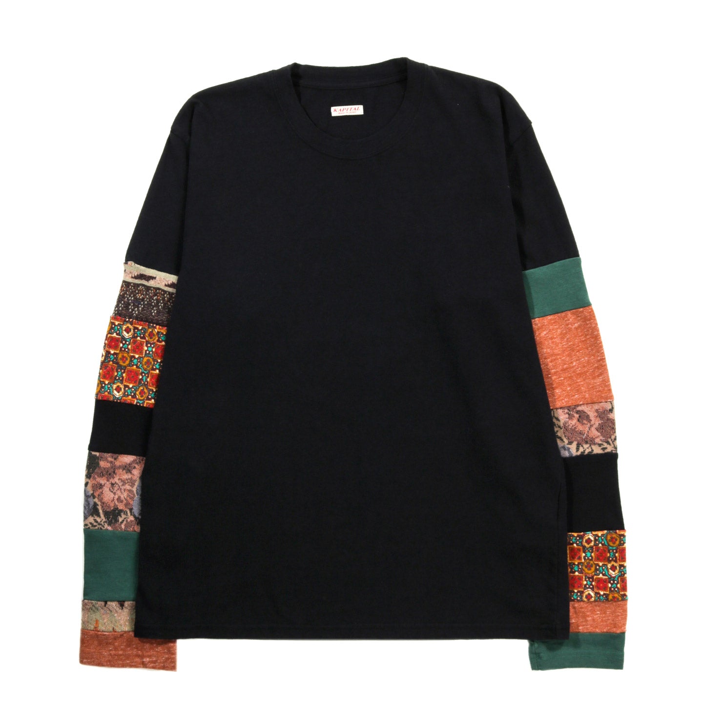 KAPITAL LONG SLEEVE HIPPIE T BLACK