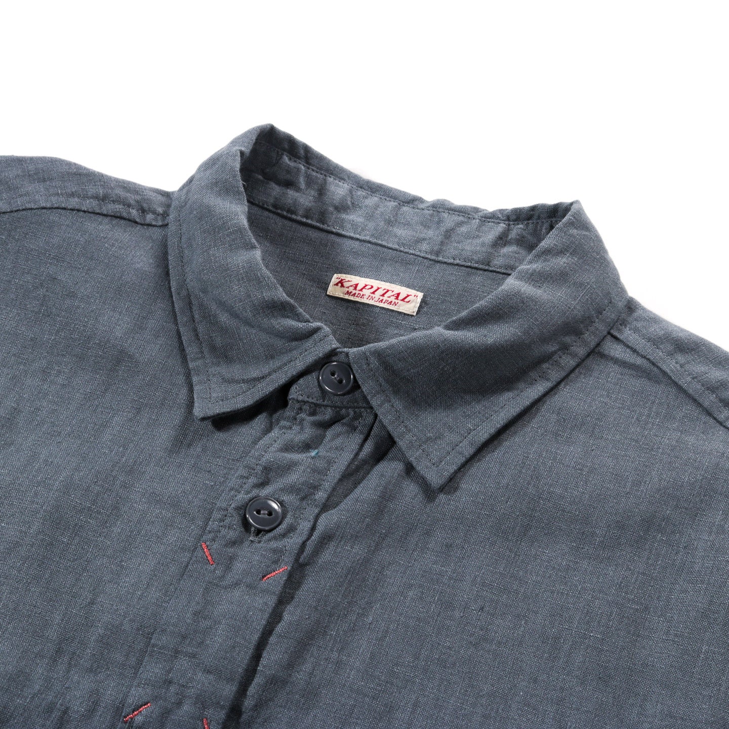 KAPITAL LINEN CLIP SHIRT BLUEGRAY | TODAY CLOTHING