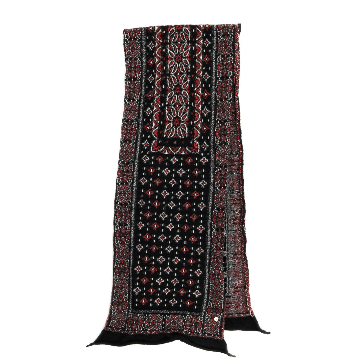 KAPITAL WOOL HAPPY SCARF COLORFUL BIG MAMA BANDANA BLACK
