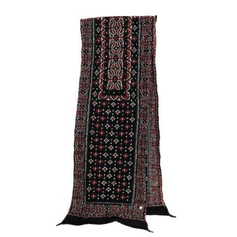 KAPITAL WOOL HAPPY SCARF COLORFUL BIG MAMA BANDANA BLACK