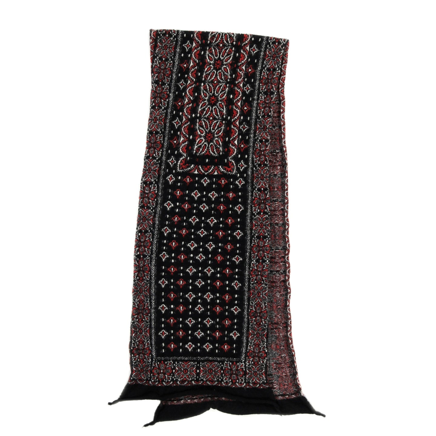 KAPITAL WOOL HAPPY SCARF COLORFUL BIG MAMA BANDANA BLACK