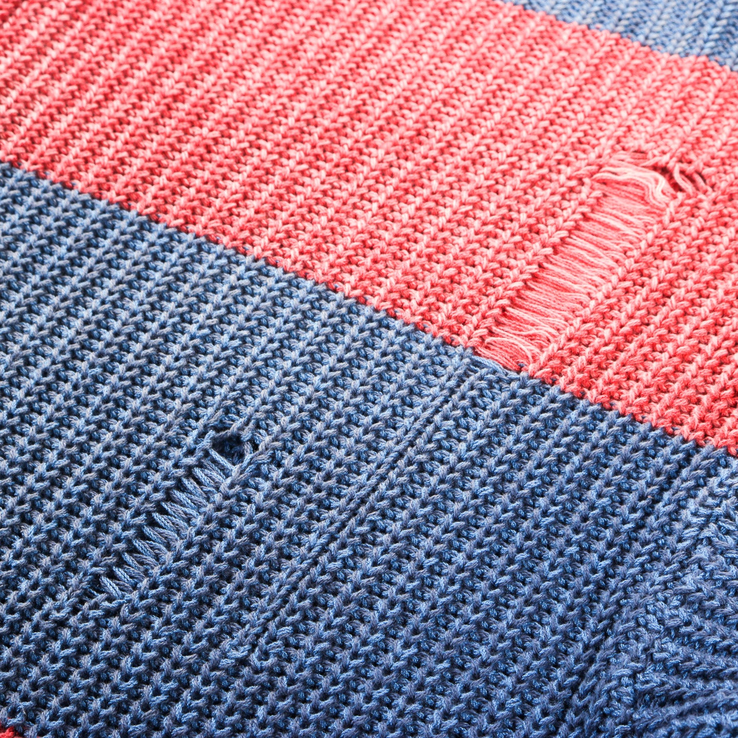 KAPITAL 5G COTTON KNIT RUGGER SHIRT SAX X RED