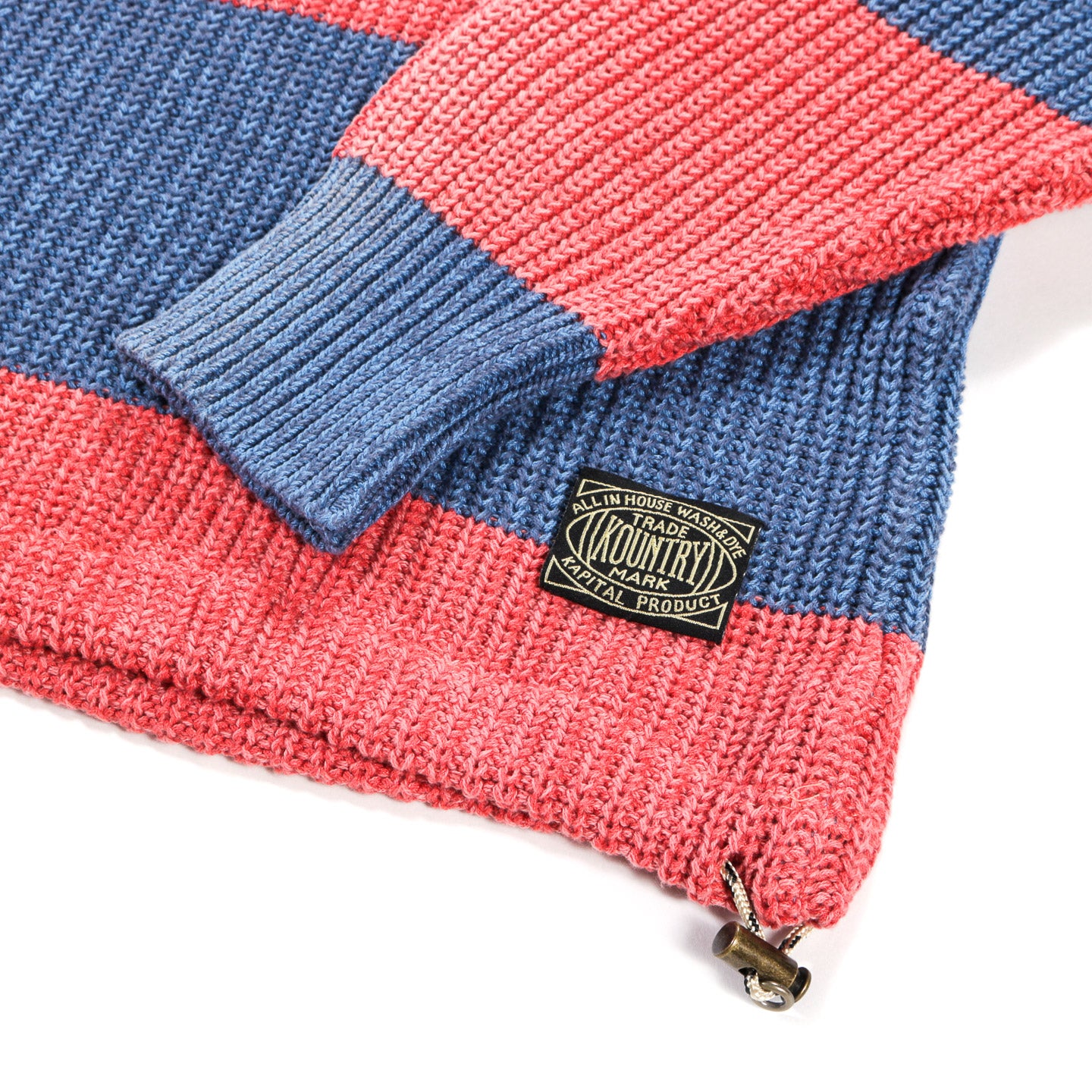 KAPITAL 5G COTTON KNIT RUGGER SHIRT SAX X RED
