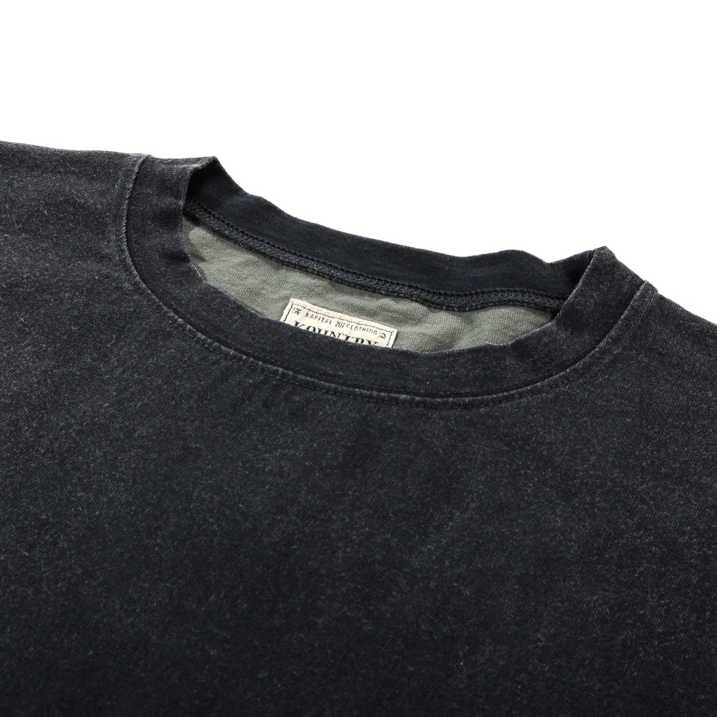 KAPITAL 2TONES BIG POCKET T BONE BLACK X KHAKI