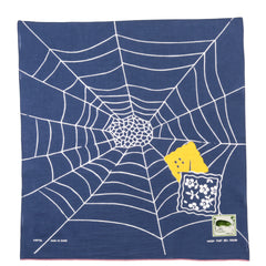 KAPITAL FASTCOLOR SELVEDGE BANDANA SPIDER PECKISH RAINBOWY NAVY