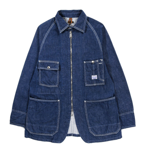 KAPITAL 11.5OZ DENIM ZIPPER COVERALL INDIGO