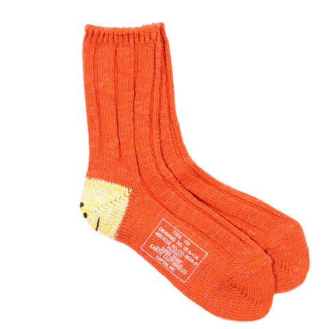 KAPITAL 56 YARNS MA-1 RAINBOWY HAPPY HEEL SOCKS  ORANGE