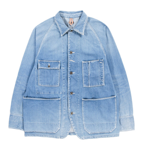 KAPITAL 12OZ DENIM CACTUS COVERALL MIDTONE