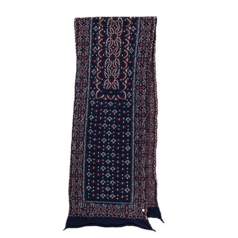 KAPITAL WOOL HAPPY SCARF COLORFUL BIG MAMA BANDANA NAVY