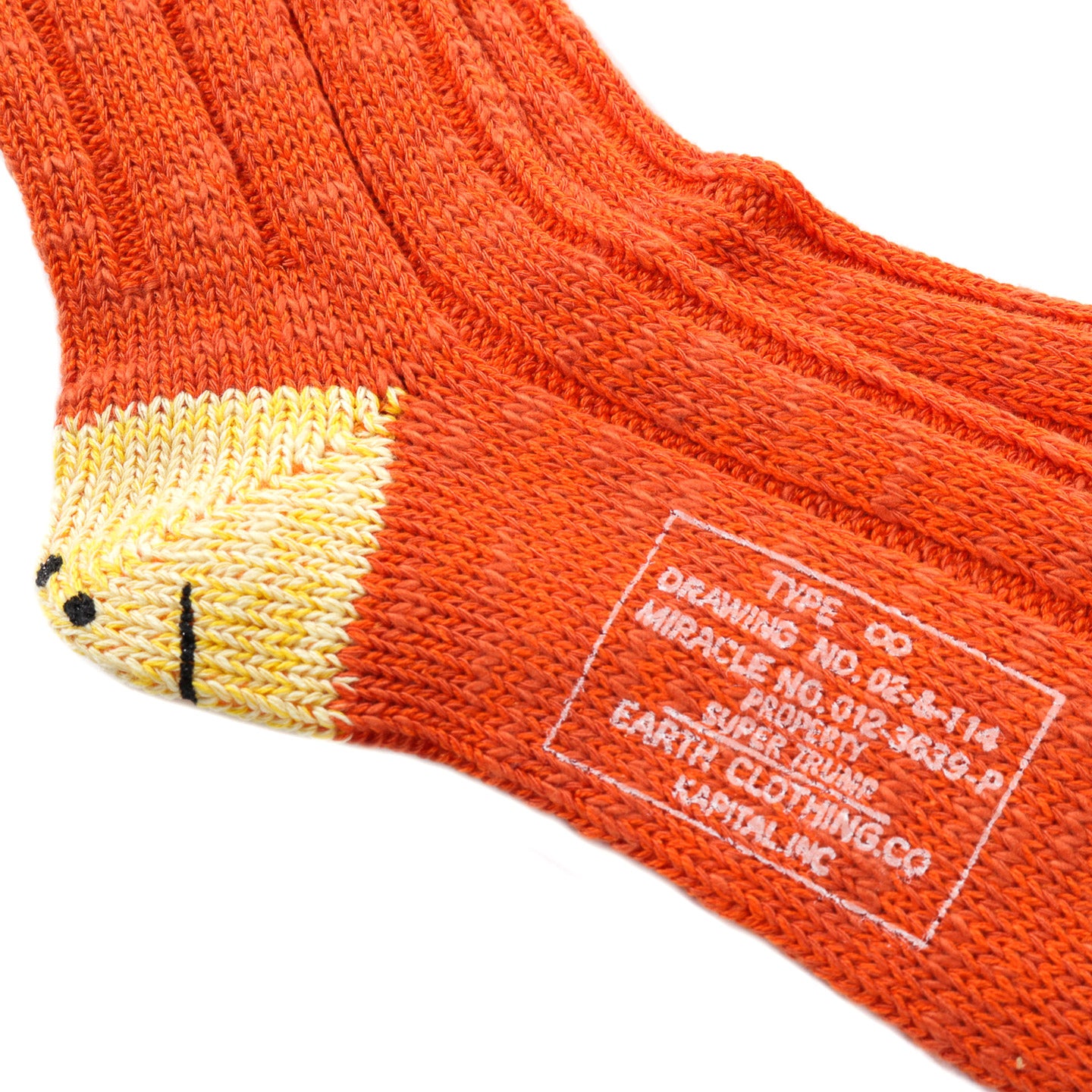 KAPITAL 56 YARNS MA-1 RAINBOWY HAPPY HEEL SOCKS  ORANGE