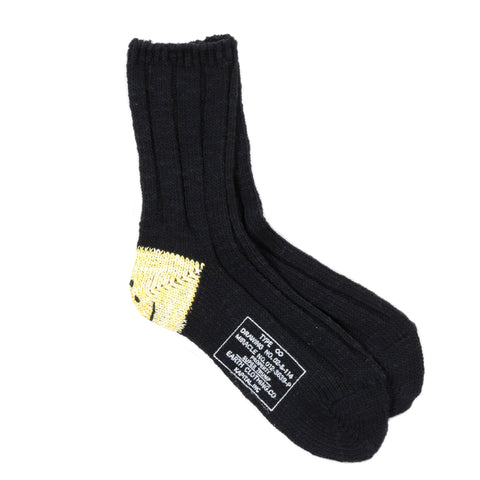 KAPITAL 56 YARNS MA-1 RAINBOWY HAPPY HEEL SOCKS BLACK