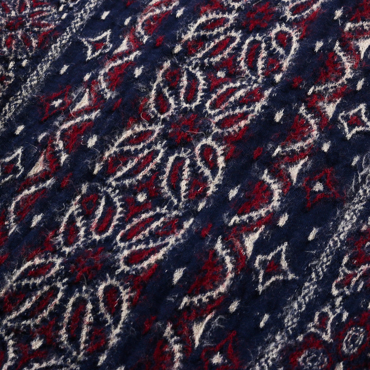 KAPITAL WOOL HAPPY SCARF COLORFUL BIG MAMA BANDANA NAVY