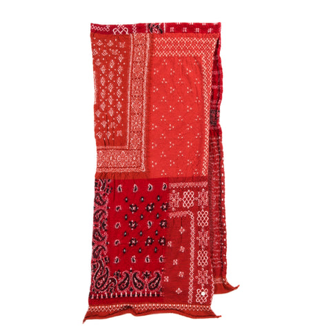 KAPITAL FULLING WOOL HAPPY SCARF BANDANA PATCHWORK RED