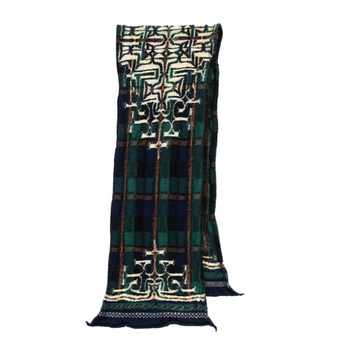 KAPITAL WOOL HAPPY SCARF TARTAN AINU NAVY