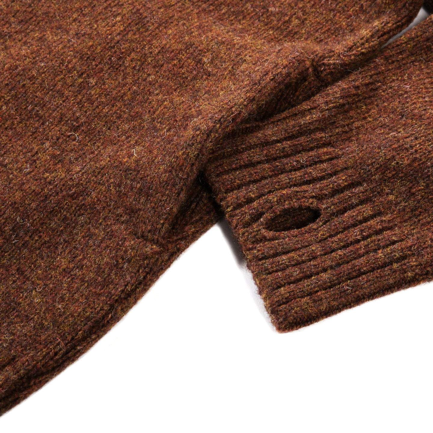 KAPITAL 5G WOOL BONE HOOD SWEATER BROWN
