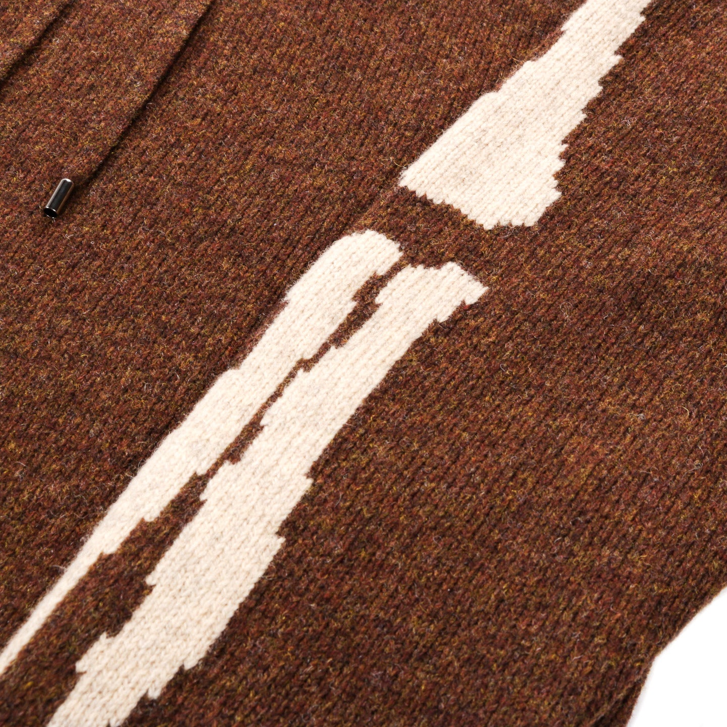 KAPITAL 5G WOOL BONE HOOD SWEATER BROWN