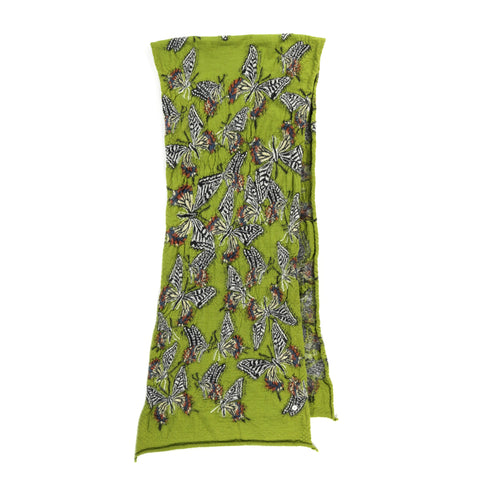 KAPITAL WOOL HAPPY SCARF BUTTERFLY GREEN