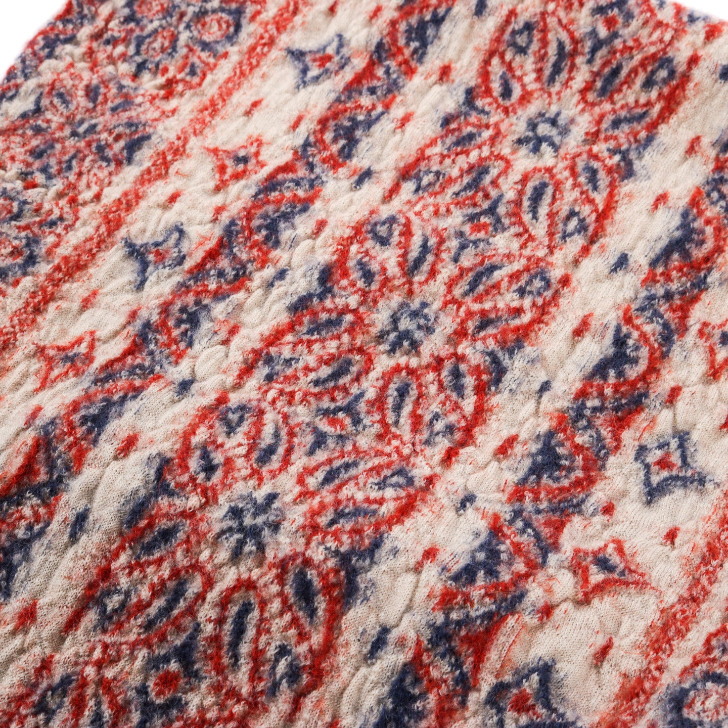 KAPITAL FULLING WOOL SCARF COLORFUL BIG MAMA BANDANA ECRU