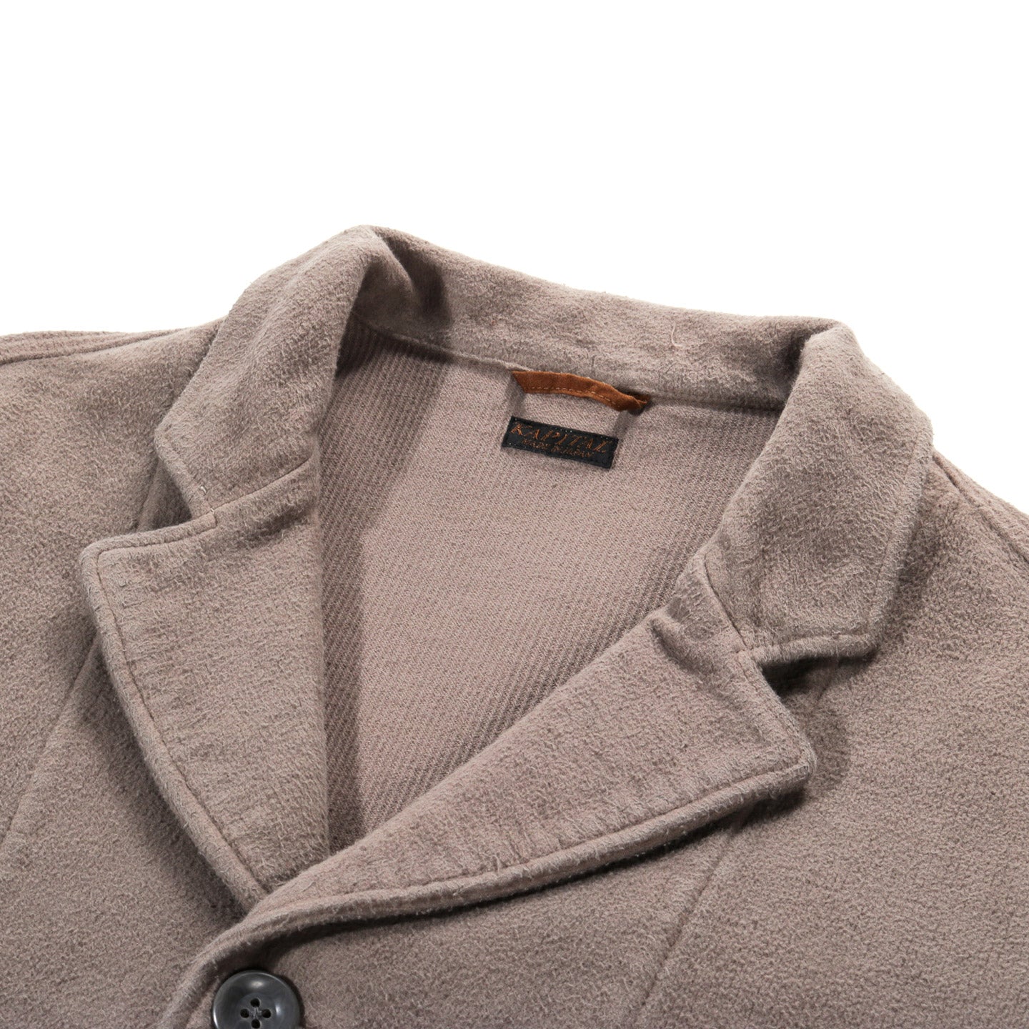 KAPITAL NAPPED HEAT-CORDUROY HOSPITAL JACKET GRAY