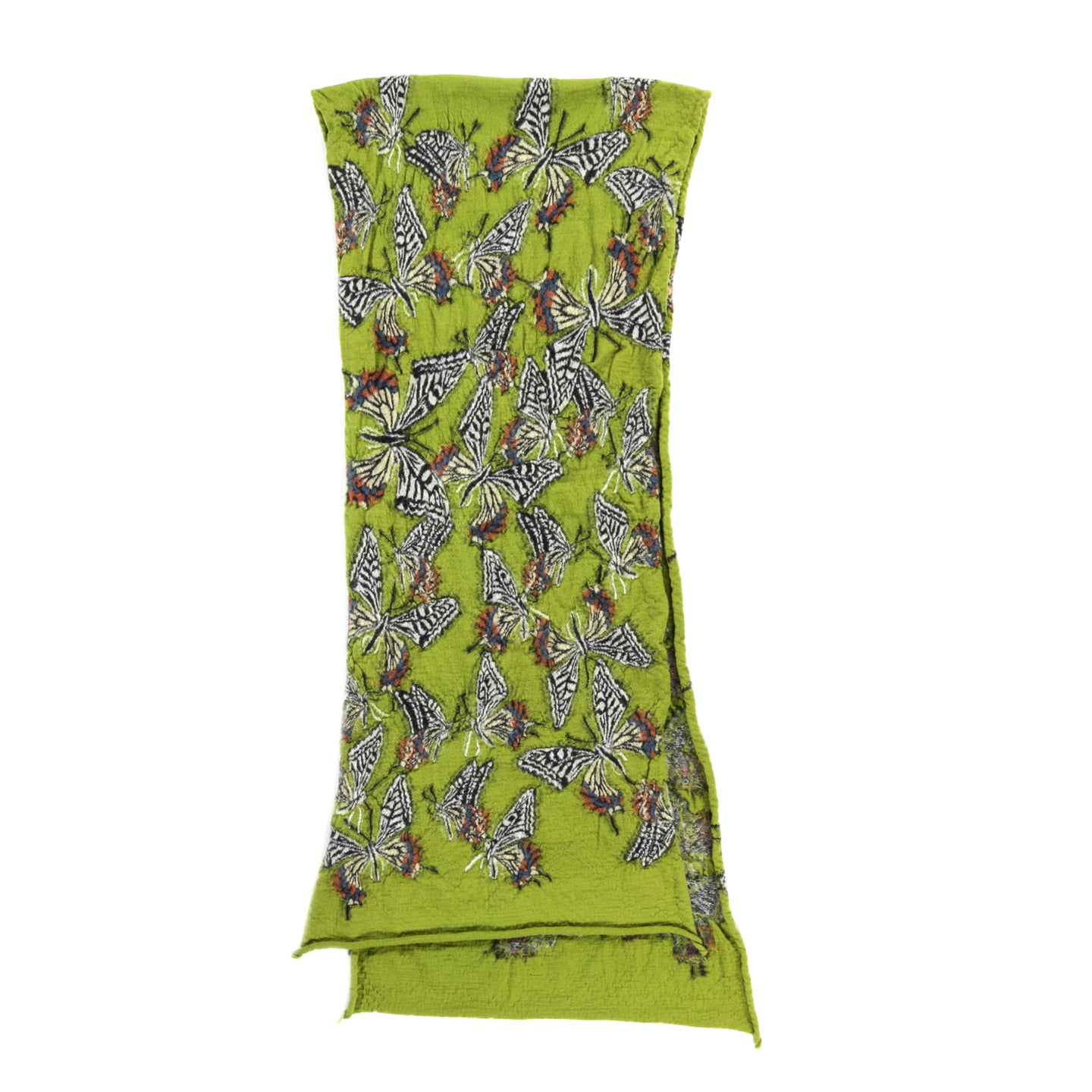 KAPITAL WOOL HAPPY SCARF BUTTERFLY GREEN