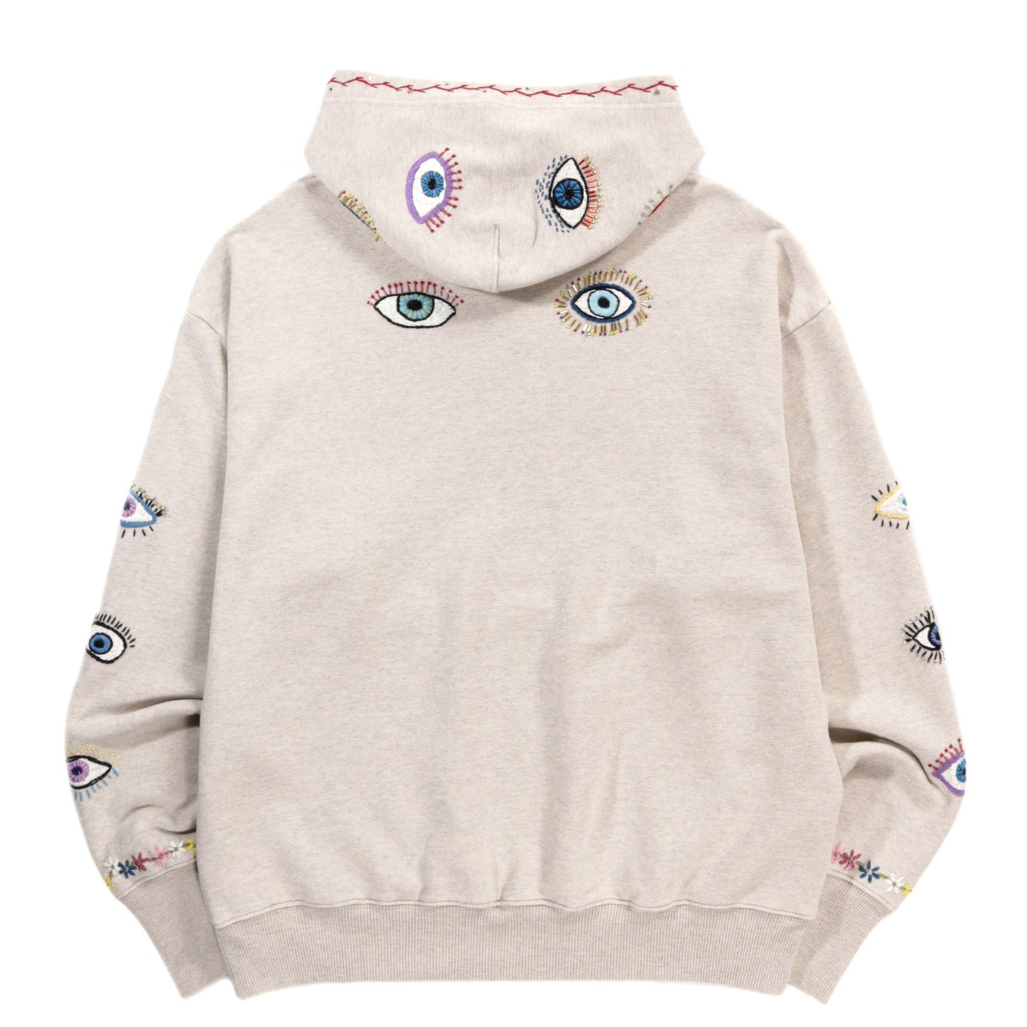 KAPITAL SWT KNIT HOODIE (SPEAKEASY EMBROIDERY) ECRU