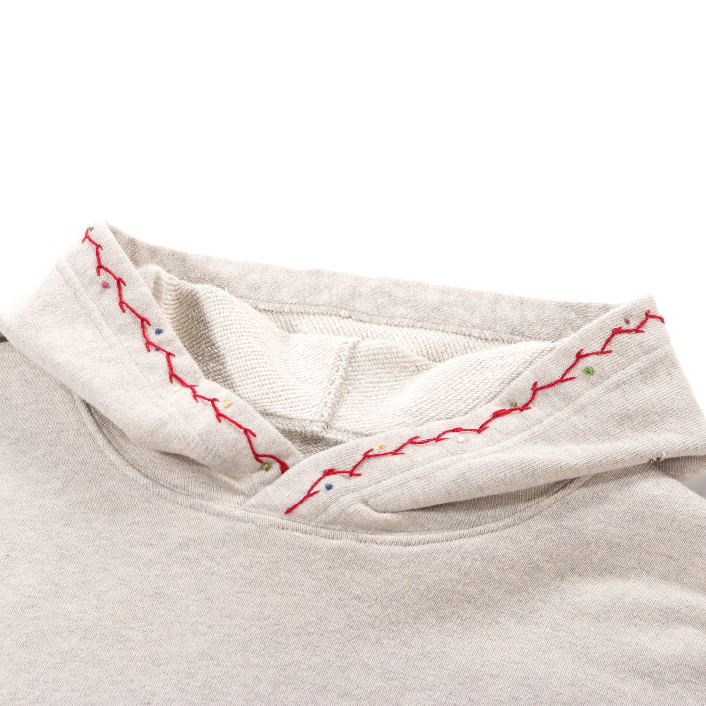 KAPITAL SWT KNIT HOODIE (SPEAKEASY EMBROIDERY) ECRU
