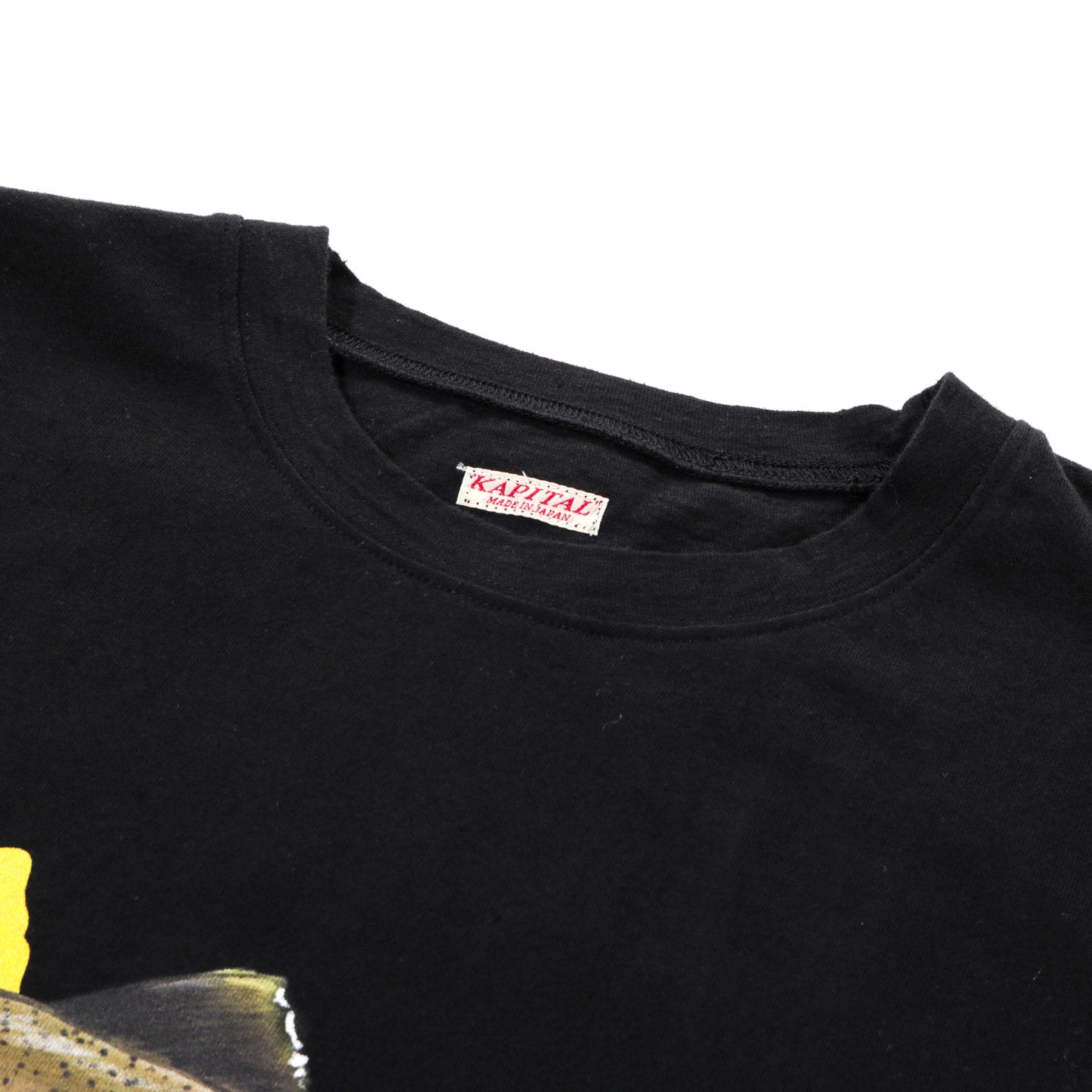 KAPITAL JERSEY CREW T ONE TROUT PECKISH RAINBOWY BLACK