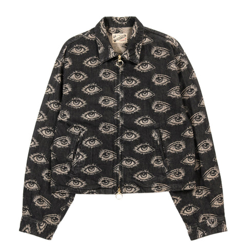 KAPITAL 12OZ SPEAKEASY DENIM DRIZZLER JACKET BLACK