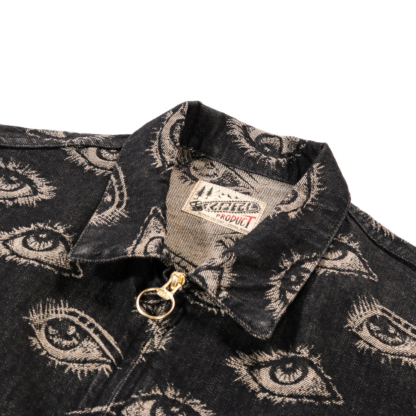 KAPITAL 12OZ SPEAKEASY DENIM DRIZZLER JACKET BLACK