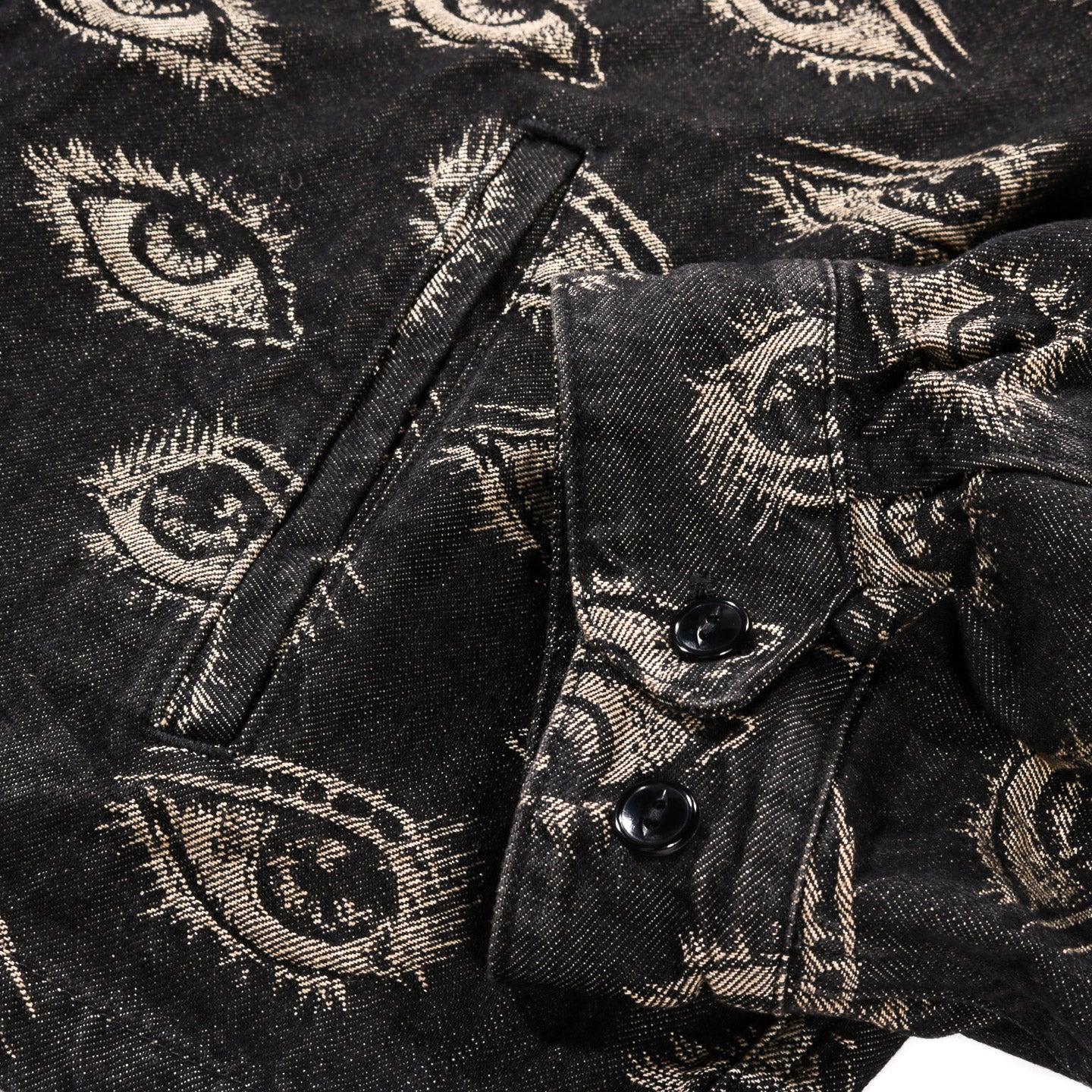 KAPITAL 12OZ SPEAKEASY DENIM DRIZZLER JACKET BLACK