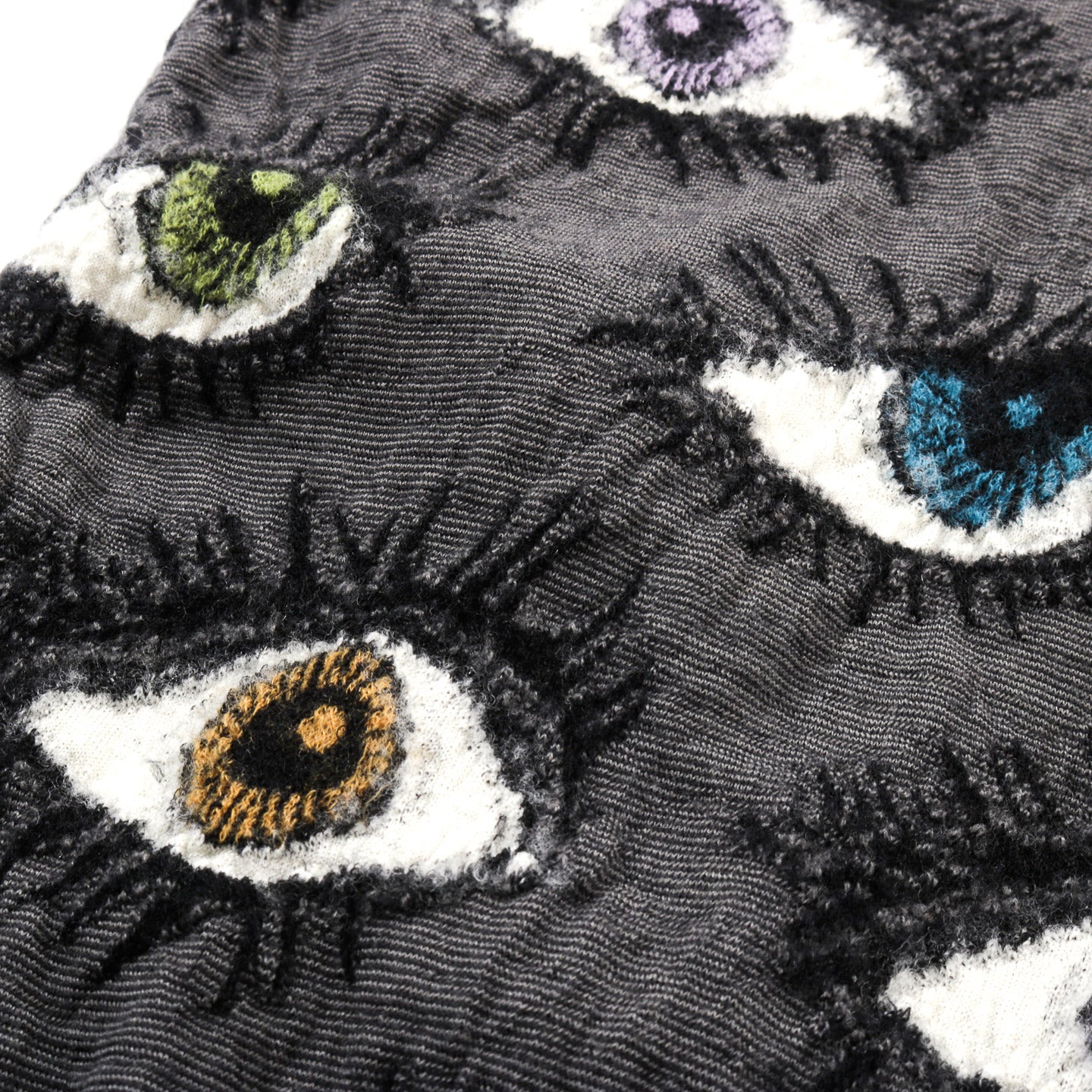 KAPITAL FULLING WOOL HAPPY SCARF SPEAKEASY COLORFUL CHARCOAL