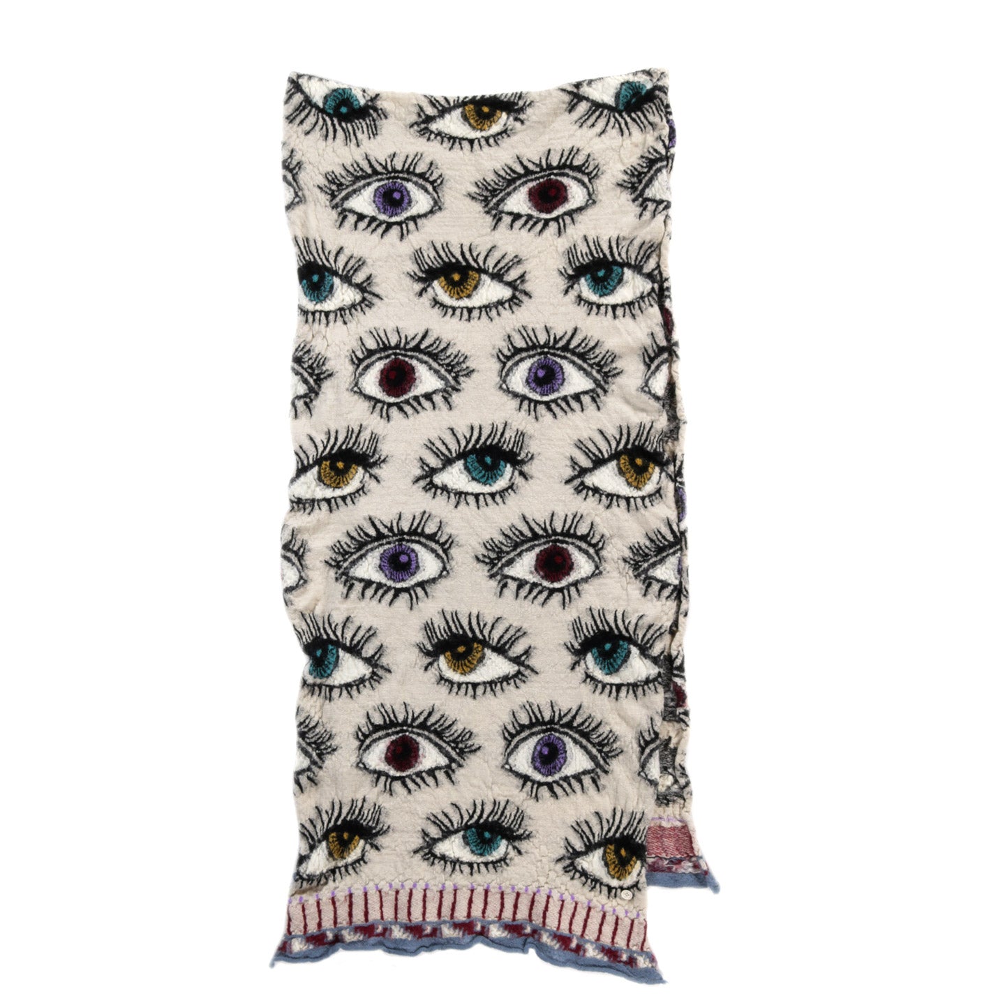 KAPITAL FULLING WOOL HAPPY SCARF SPEAKEASY COLORFUL ECRU