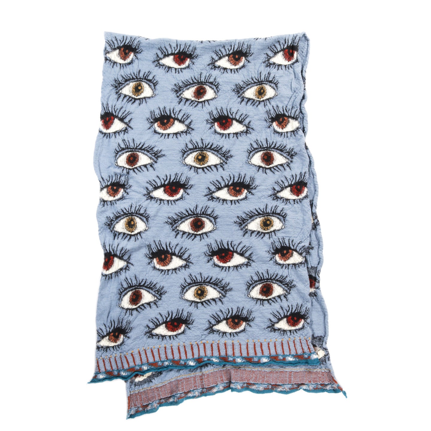 KAPITAL FULLING WOOL SCARF SPEAKEASY LIGHT BLUE