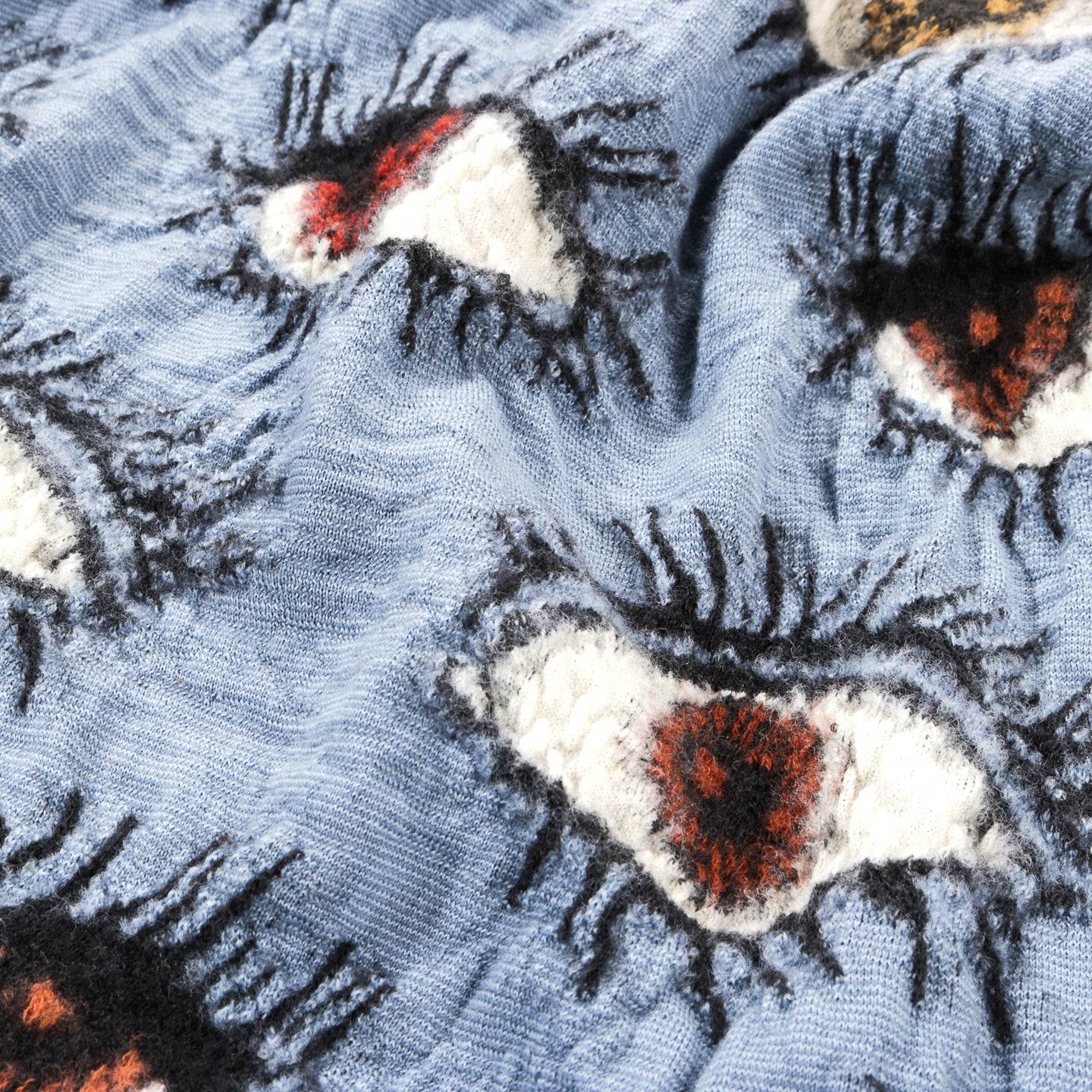 KAPITAL FULLING WOOL SCARF SPEAKEASY LIGHT BLUE