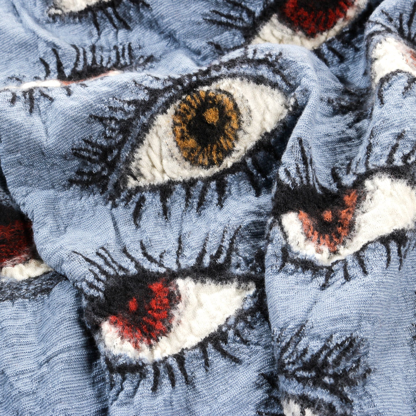 KAPITAL FULLING WOOL SCARF SPEAKEASY LIGHT BLUE