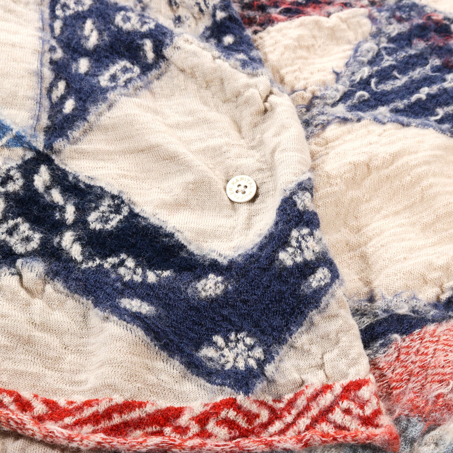 KAPITAL FULLING WOOL SCARF IDG-RAG ECRU