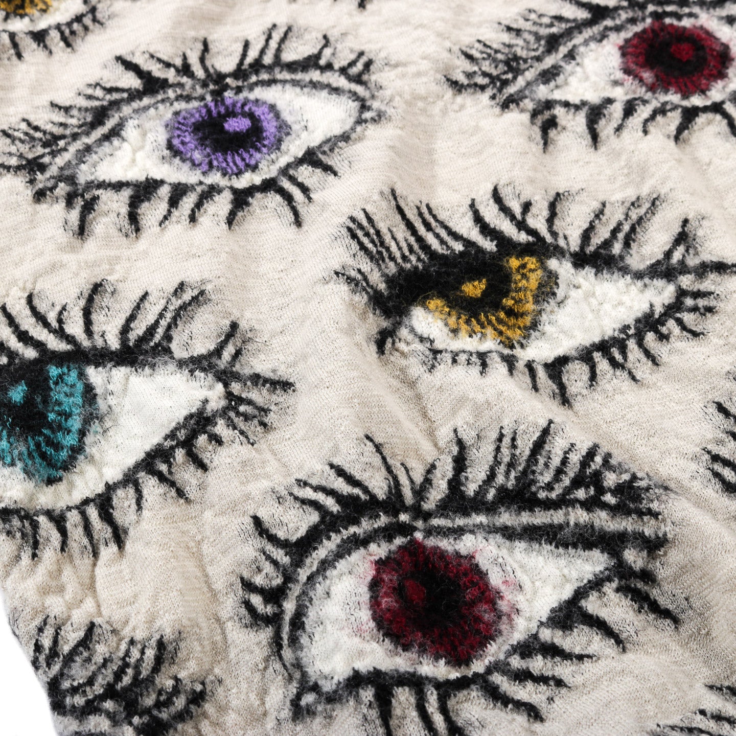 KAPITAL FULLING WOOL HAPPY SCARF SPEAKEASY COLORFUL ECRU