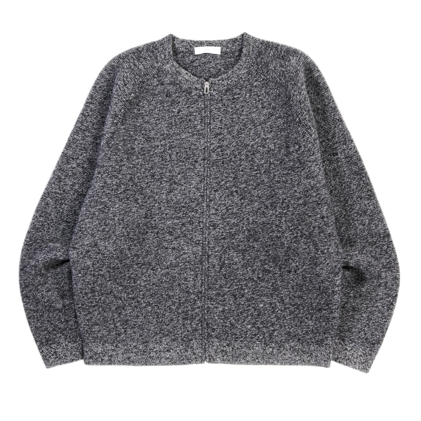 LADY WHITE CO. WOOL LINK ZIP CARDIGAN BLACK TWIST