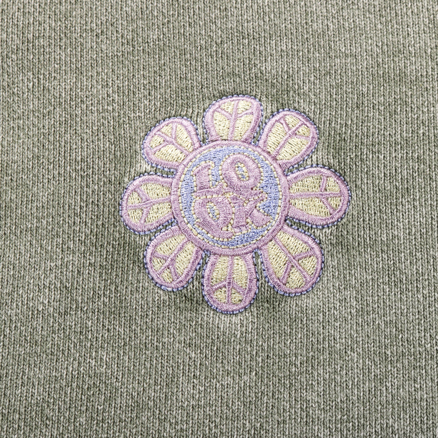 LQQK STUDIO FLOWER POWER CREW NECK SAGE GREEN