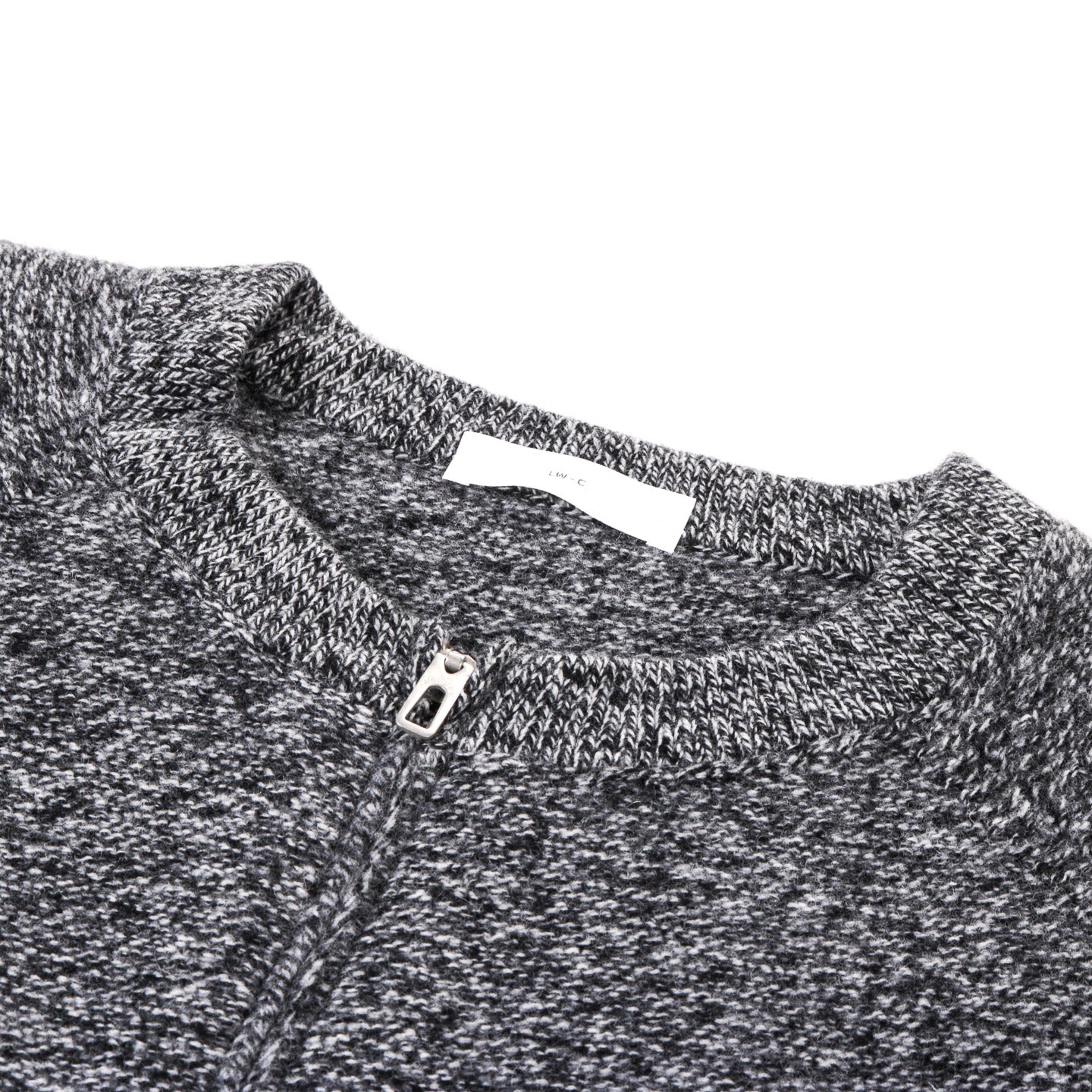 LADY WHITE CO. WOOL LINK ZIP CARDIGAN BLACK TWIST