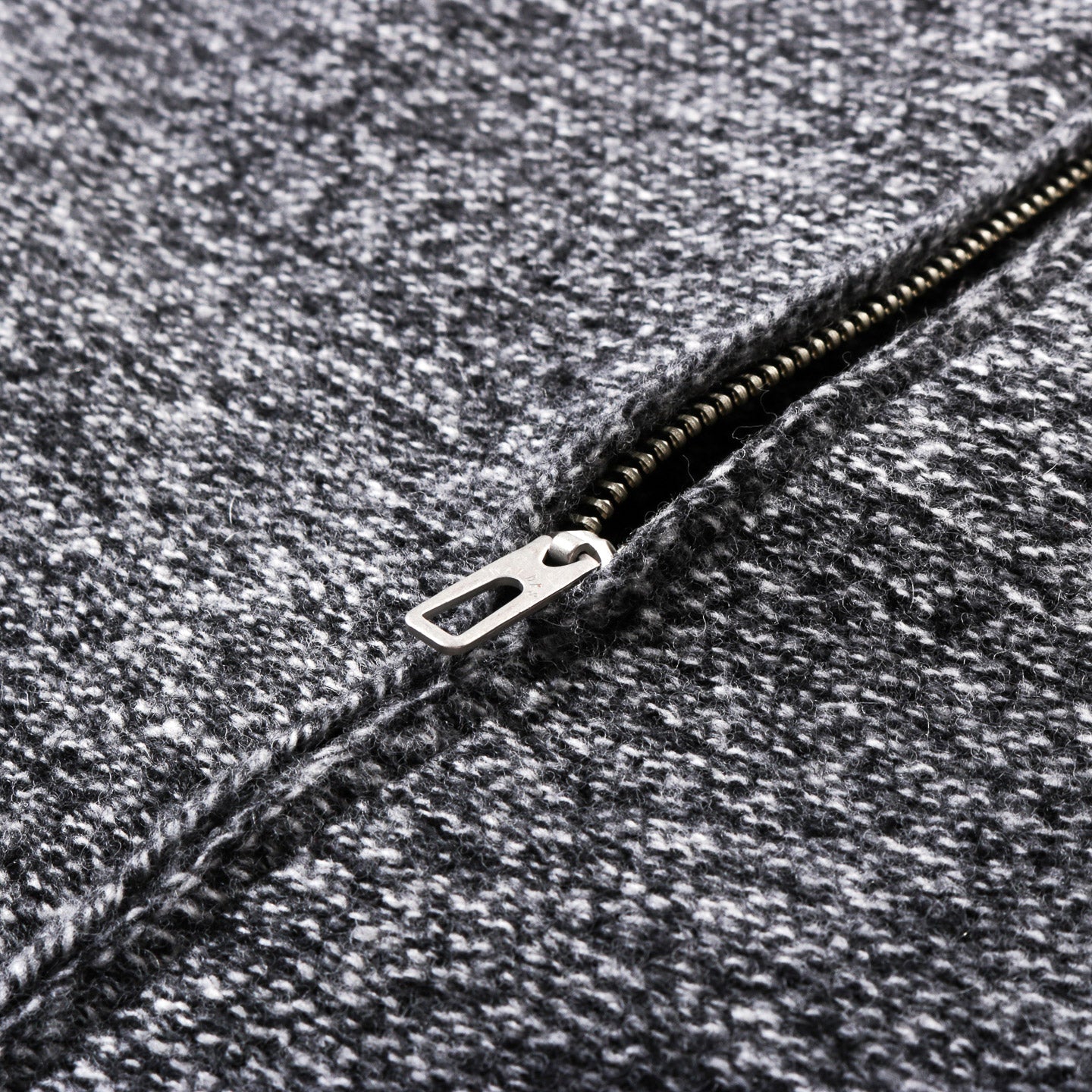 LADY WHITE CO. WOOL LINK ZIP CARDIGAN BLACK TWIST
