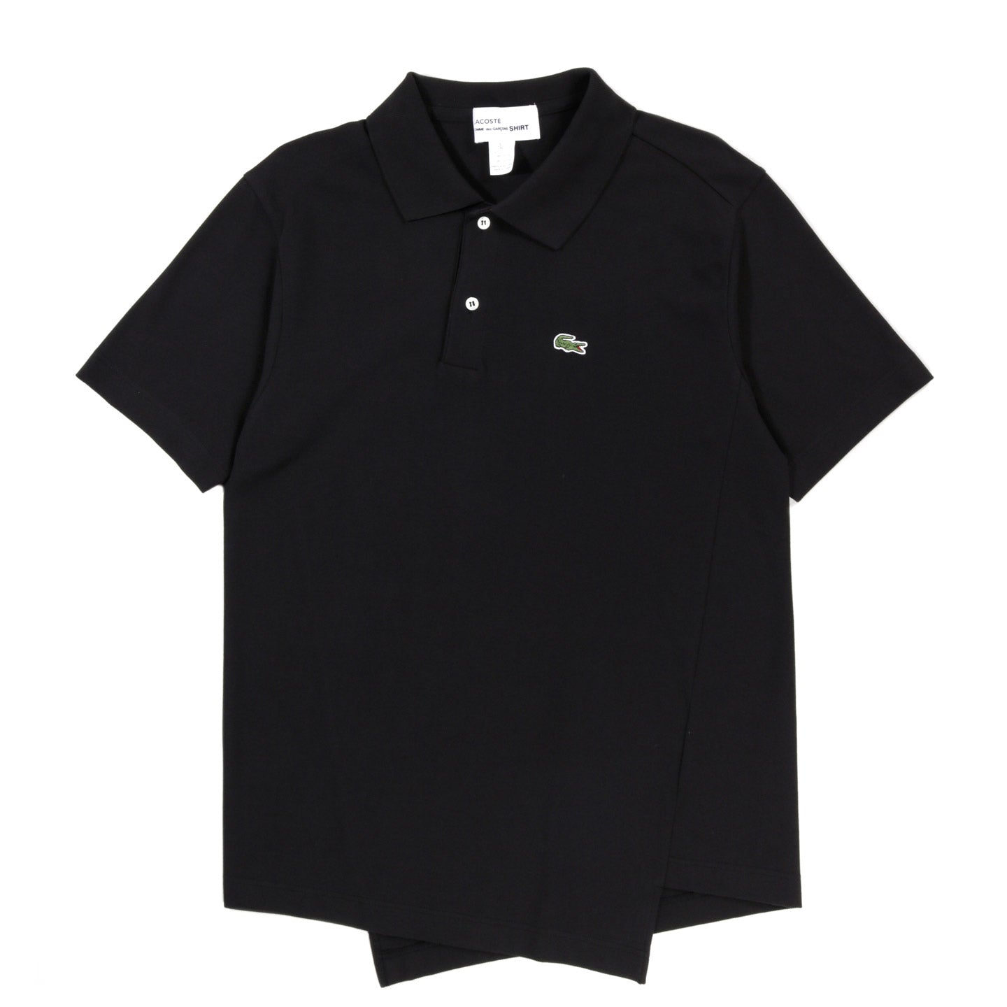 COMME DES GARCONS SHIRT T015 LACOSTE TWISTED POLO  BLACK
