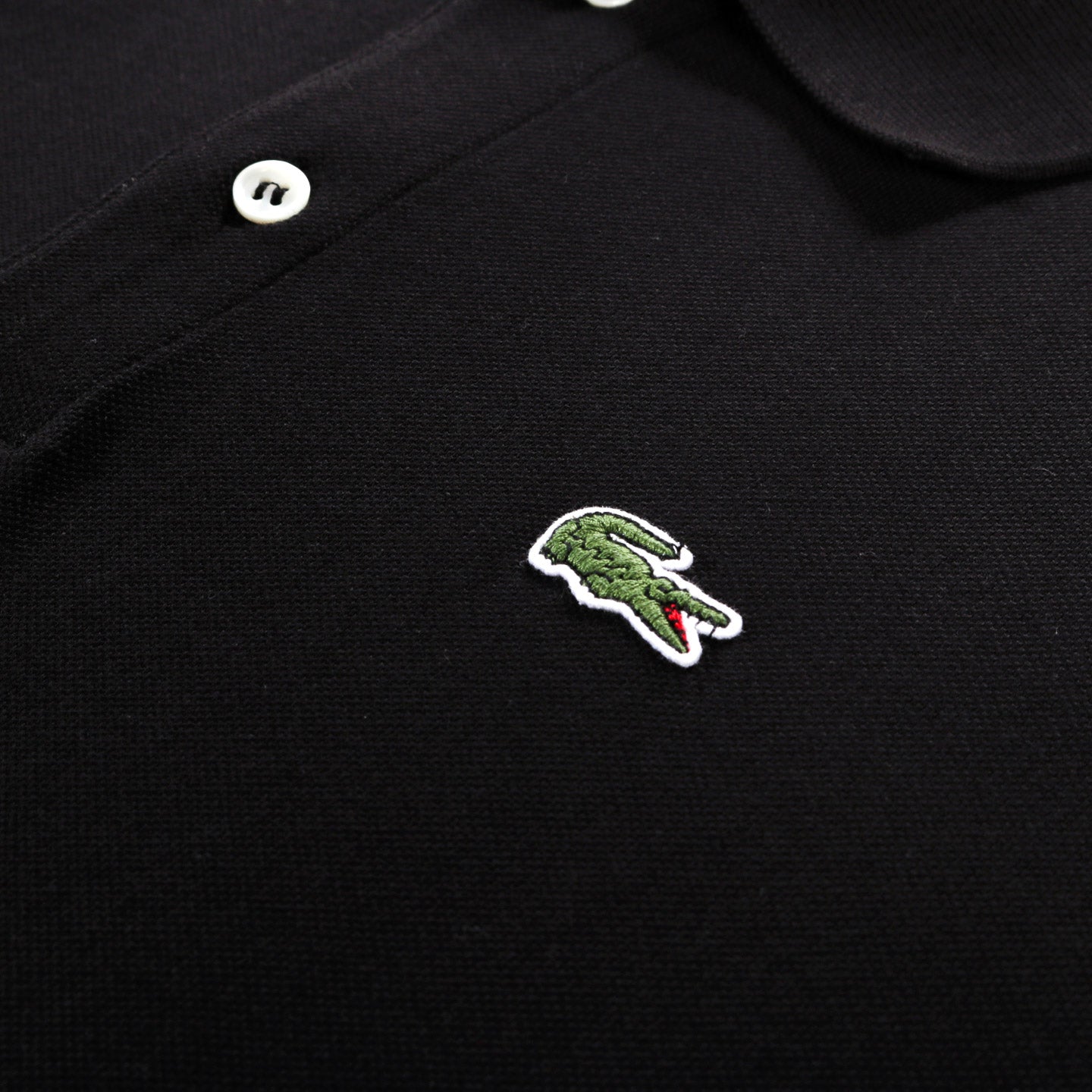 COMME DES GARCONS SHIRT T015 LACOSTE TWISTED POLO  BLACK