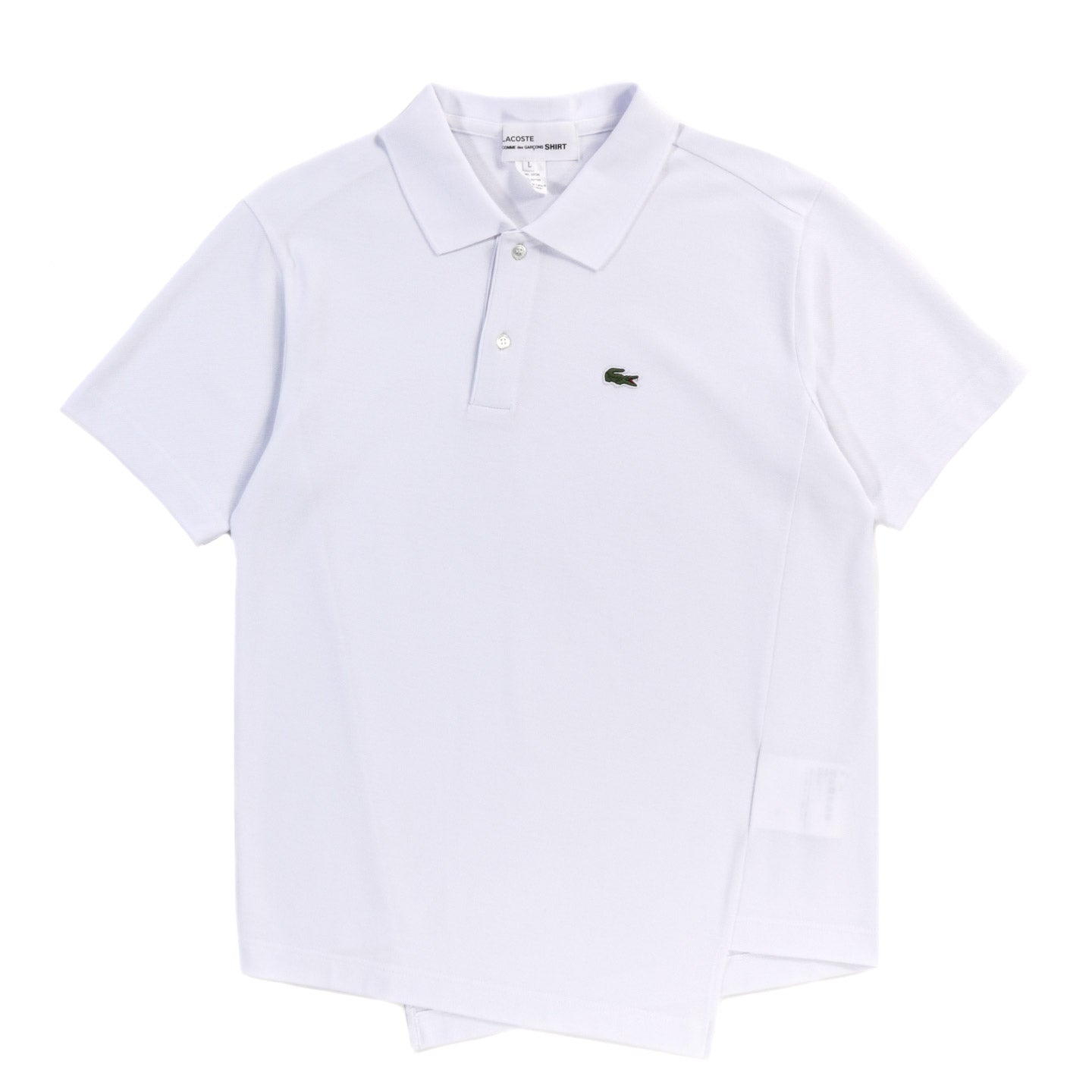 COMME DES GARCONS SHIRT T015 LACOSTE TWISTED POLO WHITE