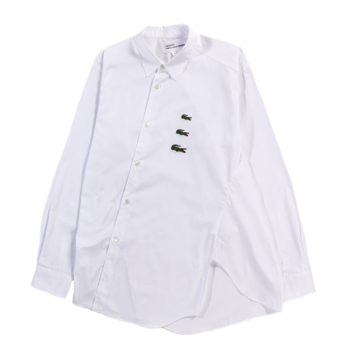 COMME DES GARCONS SHIRT B002 LACOSTE TWISTED SHIRT WHITE