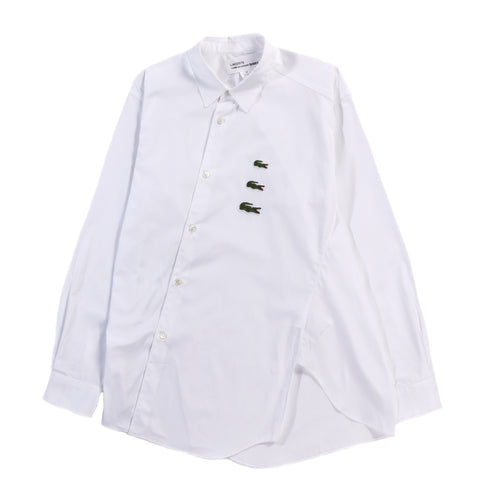 COMME DES GARCONS SHIRT B002 LACOSTE TWISTED SHIRT WHITE