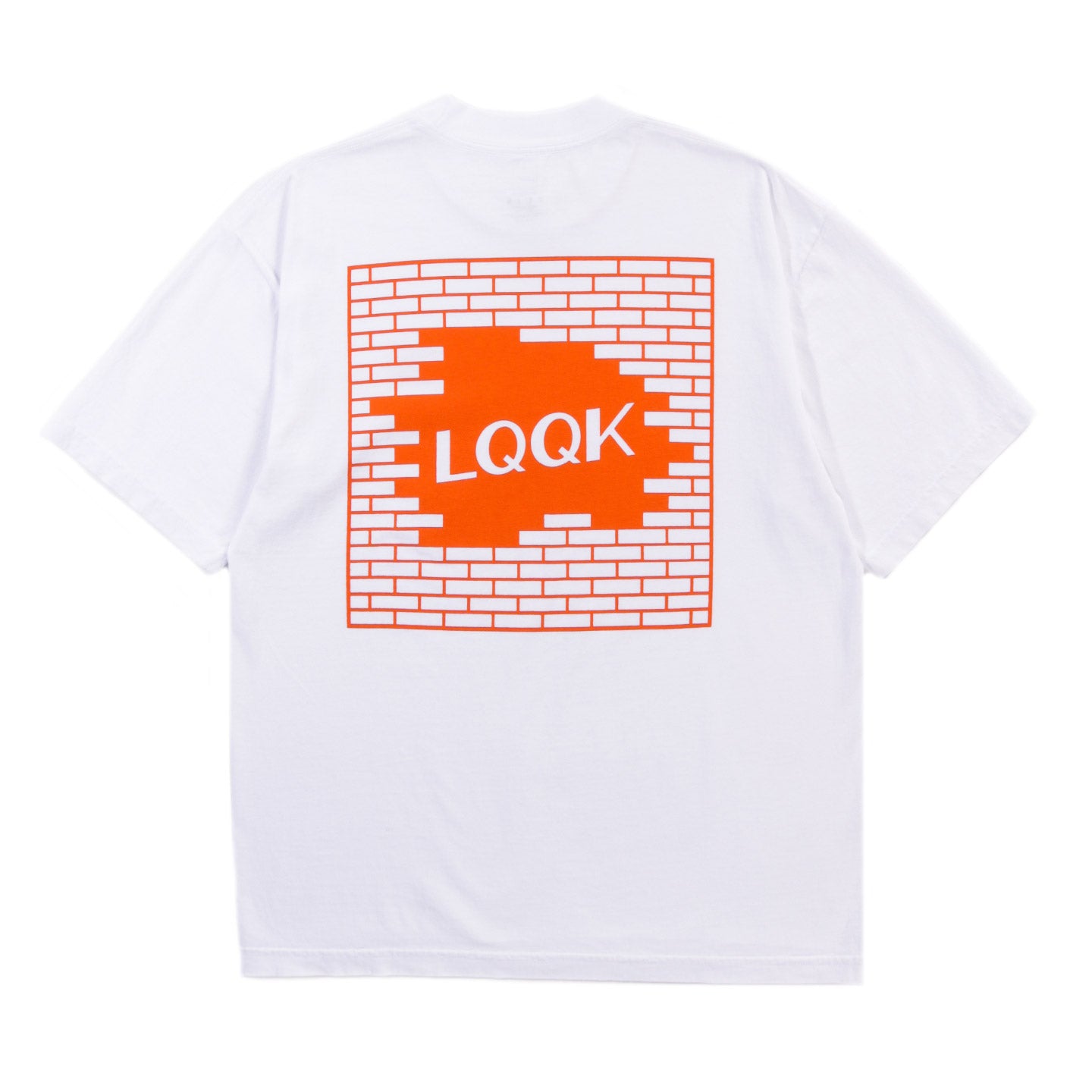 LQQK STUDIO BRICK LOGO TEE WHITE / ORANGE