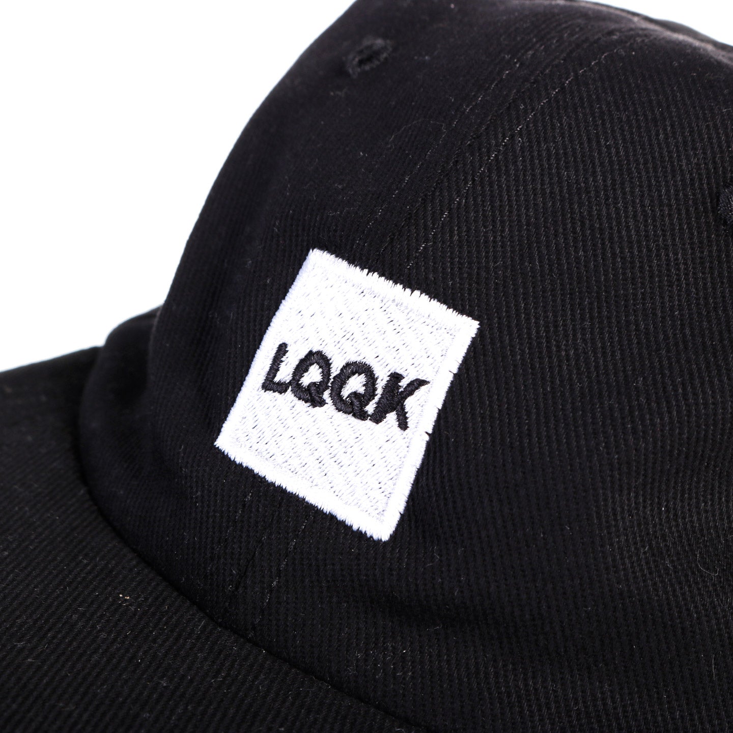 LQQK STUDIO BLACK COTTON TWILL LOGO CAP