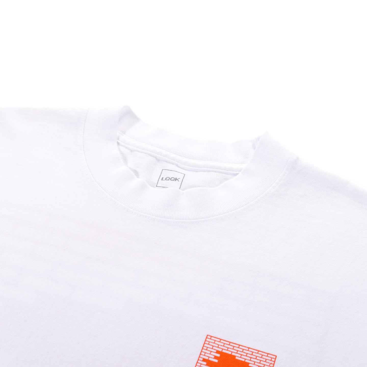 LQQK STUDIO BRICK LOGO TEE WHITE / ORANGE